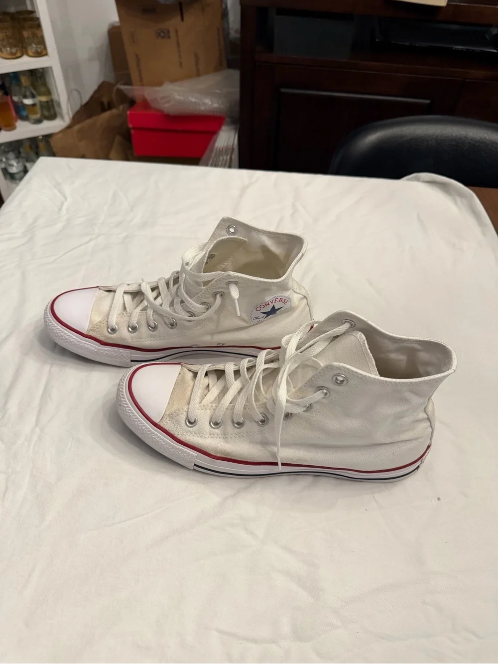 Converse Chuck Taylor All Star Hi M9162  Unbleached White Sneakers Men 11 w/ box